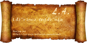 Lőrincz Antónia névjegykártya